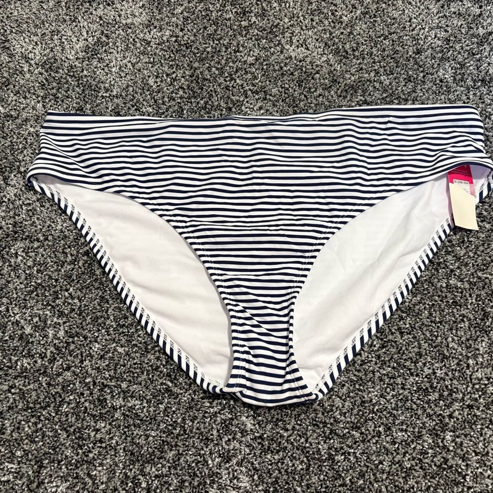NWT Striped Bikini Bottoms - Navy & White Womans 3x